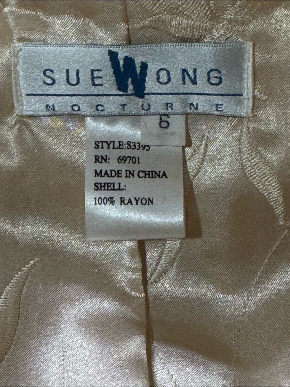 Vintage Sue Wong Nocturne Embroidered Champagne/Ivory Coat Faux Fur Trim Size - Picture 2 of 16
